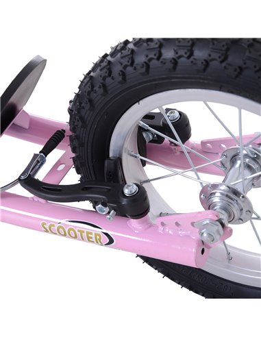 HOMCOM Teen Scooter Push Kick Scooters for Kids with Rubber Wheels Adjustable Handlebar Front Rear Dual Brakes Kickstand, for 5+