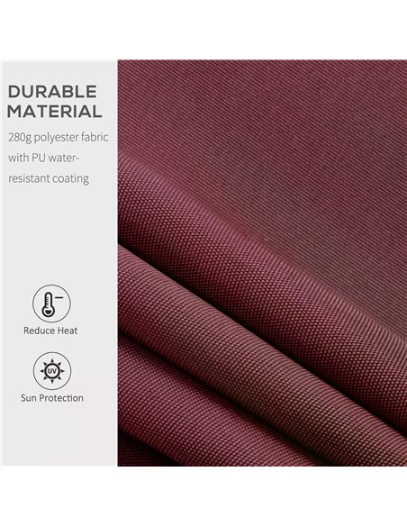 Outsunny 3x4m Garden Patio Retractable Manual Awning Window Door Sun Shade Canopy with Fittings and Crank Handle Wine Red 840-19 - pic 44593 | FastDaddyshop