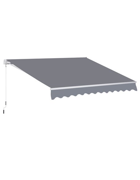 Outsunny 3 x 2.5m Garden Patio Manual Awning, Grey 840-152 - pic 44599 | FastDaddyshop