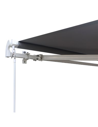Outsunny 3 x 2.5m Garden Patio Manual Awning Retractable Canopy Sun Shade Shelter with Fittings and Crank Handle Grey 840-152
