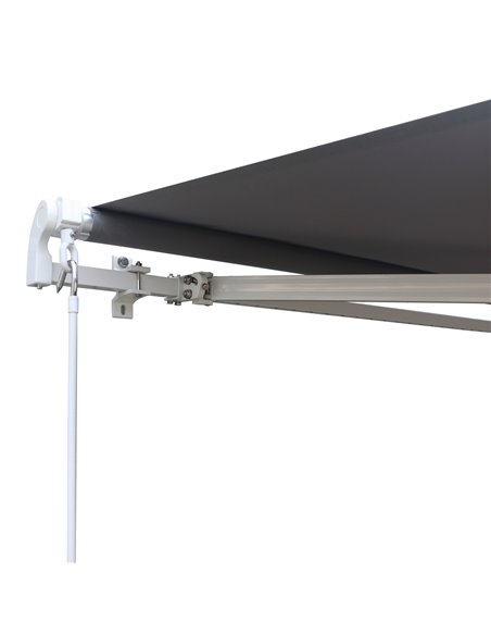 Outsunny 3 x 2.5m Garden Patio Manual Awning Retractable Canopy Sun Shade Shelter with Fittings and Crank Handle Grey 840-152 - pic 44606 | FastDaddyshop