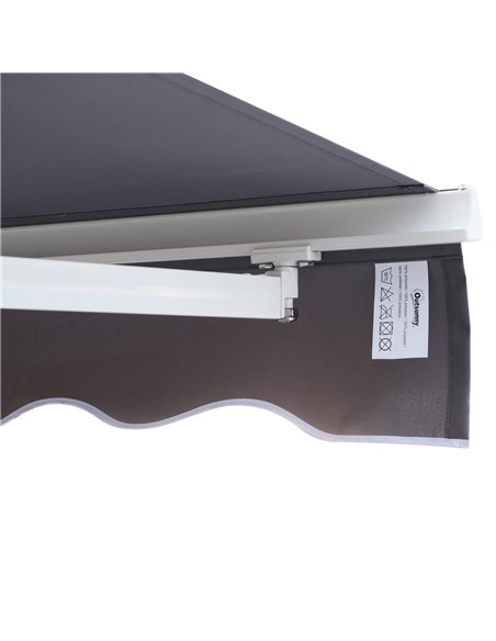 Outsunny 3 x 2.5m Garden Patio Manual Awning Retractable Canopy Sun Shade Shelter with Fittings and Crank Handle Grey 840-152 - pic 44607 | FastDaddyshop