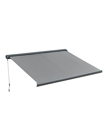 Outsunny 350 x 300cm Cassette Electric Motorised Manual Awning, Grey 840-222V01 - pic 44617 | FastDaddyshop