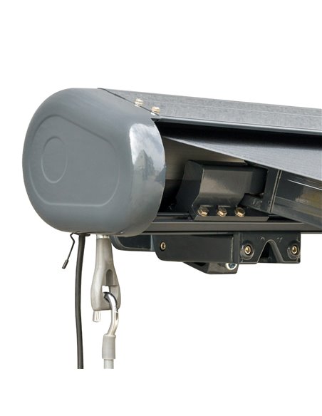 Outsunny Retractable Manual Awning Cassette Electric Motorised Door Window Patio Canopy Sun Shade w/ R/C & LED, 350 x 300cm, Gre - pic 44625 | FastDaddyshop