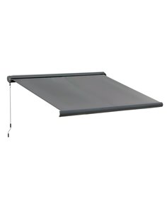 Outsunny 3 x 2.5m Cassette Electric Motorised Manual Awning, Grey 840-226V70