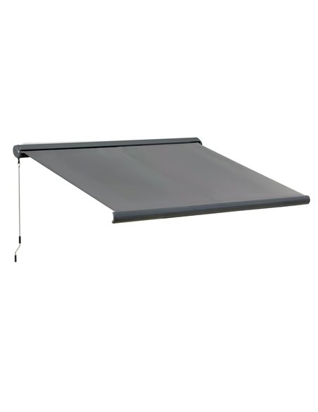 Outsunny 3 x 2.5m Cassette Electric Motorised Manual Awning, Grey 840-226V70 - pic 44626 | FastDaddyshop