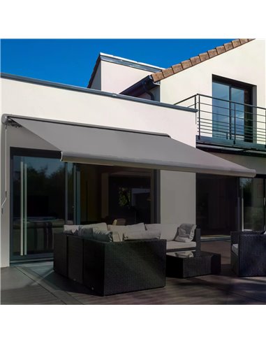 Outsunny 3 x 2.5m Cassette Electric Motorised Manual Awning, Grey 840-226V70