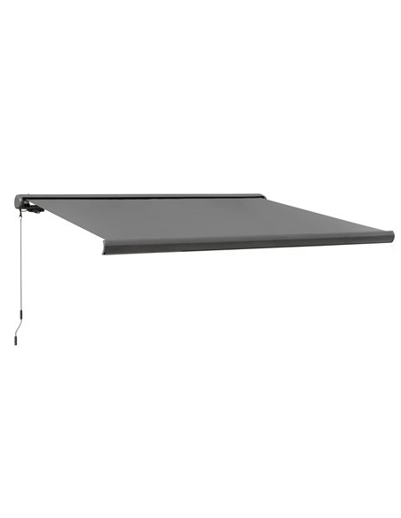 Outsunny 350x300cm Cassette Electric Motorised Manual Awning, Grey 840-226V71 - pic 44635 | FastDaddyshop