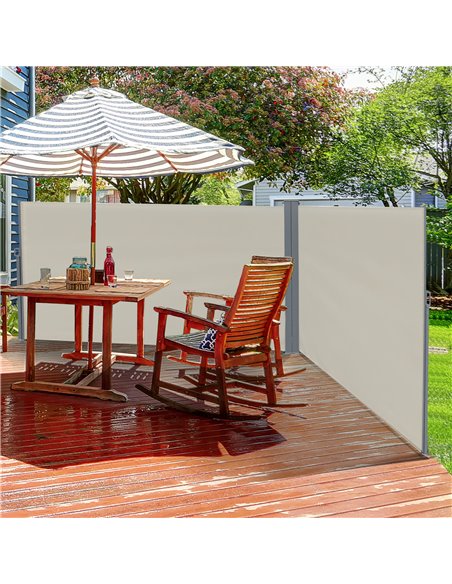 Outsunny Retractable Double Side Awning, Cream White 840-221CW - pic 44645 | FastDaddyshop