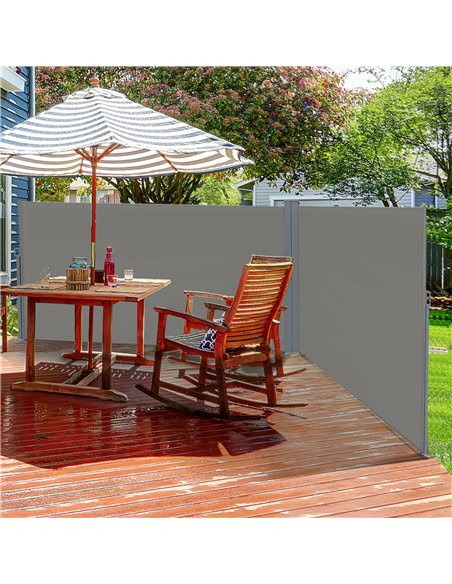 Outsunny 6 x 2m Patio Retractable Double Side Awning, Grey 840-221GY - pic 44653 | FastDaddyshop