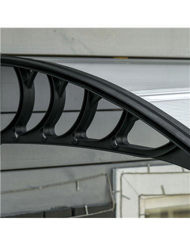 Outsunny Front Door Canopy, Outdoor Awning, 300 x 96cm Rain Shelter for Window, Porch and Front/Back Door, Clear B70-058V03BK
