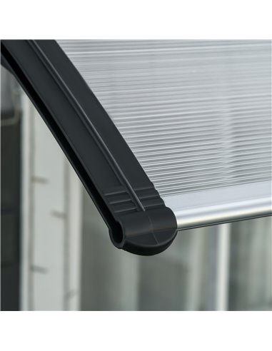 Outsunny Front Door Canopy, Outdoor Awning, 300 x 96cm Rain Shelter for Window, Porch and Front/Back Door, Clear B70-058V03BK