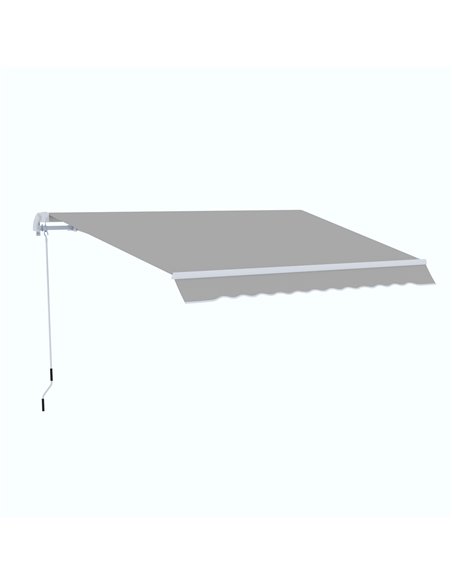 Outsunny 4x2.5m Retractable Manual Awning, Light Grey 840-177V01LG - pic 44671 | FastDaddyshop