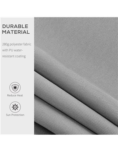 Outsunny 4x2.5m Retractable Manual Awning Window Door Sun Shade Canopy with Fittings and Crank Handle Light Grey 840-177V01LG