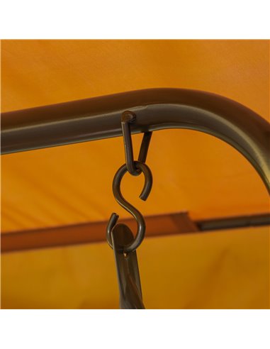 Outsunny 2-Seat Kids Canopy Swing, Children Outdoor Patio Lounge Chair, for Garden Porch, with Adjustable Awning, Seat Belt, Mon