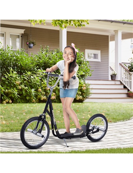 HOMCOM Teen Push Scooter Kids Children Stunt Scooter for 5+ Years with 16 Inches Wheels Adjustable Height Front Rear Dual Brakes - pic 4469 | FastDaddyshop
