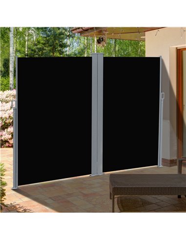Outsunny 6 x 2m Retractable Sun Side Awning Screen Fence Patio Garden Wall Balcony Screening Panel Outdoor Blind Privacy Divider