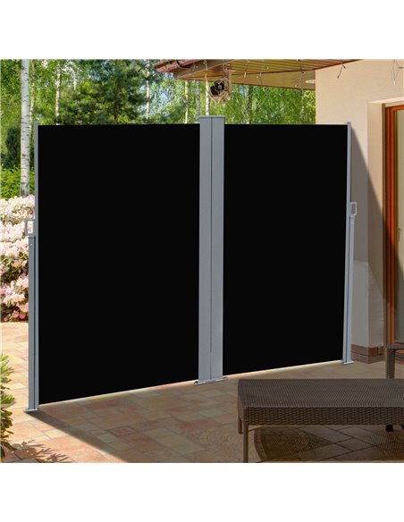 Outsunny 6 x 2m Retractable Sun Side Awning Screen Fence Patio Garden Wall Balcony Screening Panel Outdoor Blind Privacy Divider - pic 44690 | FastDaddyshop