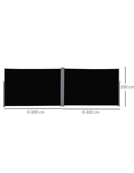 Outsunny 6 x 2m Retractable Sun Side Awning Screen Fence Patio Garden Wall Balcony Screening Panel Outdoor Blind Privacy Divider - pic 44691 | FastDaddyshop
