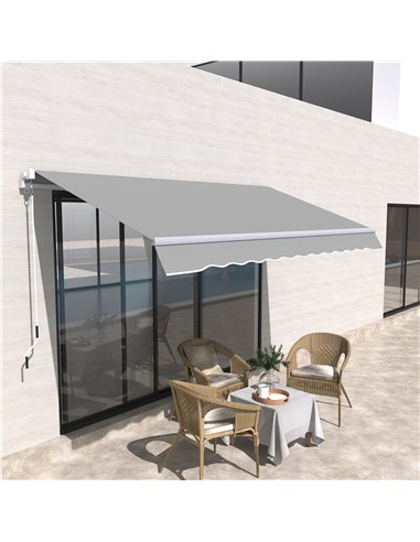 Outsunny 3 x 2m Window Patio Sun Shade Awning, Light Grey 840-149V01LG