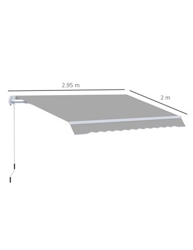 Outsunny 3 x 2m Window Patio Sun Shade Awning, Light Grey 840-149V01LG