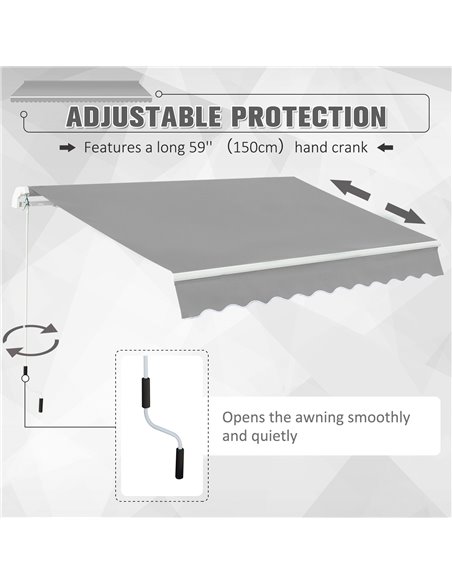 Outsunny Window Awning Canopy Garden Outdoor Shelter Patio Sun Shade UV Blocker Light Weight Aluminium Frame w/ Hand Crank 3 x 2 - pic 44703 | FastDaddyshop
