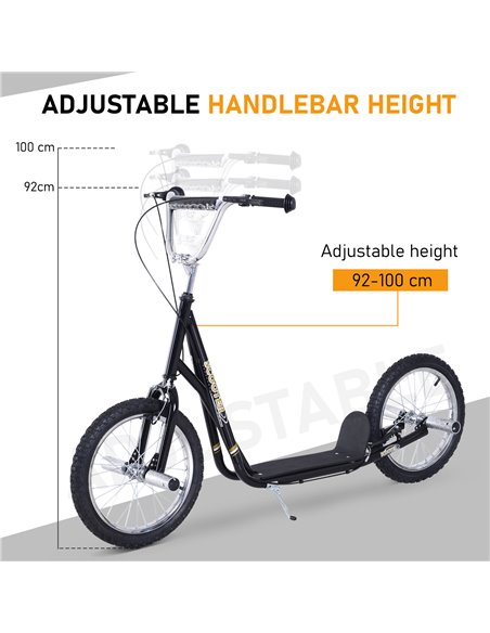 HOMCOM Teen Push Scooter Kids Children Stunt Scooter for 5+ Years with 16 Inches Wheels Adjustable Height Front Rear Dual Brakes - pic 4471 | FastDaddyshop