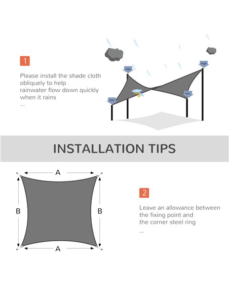 Outsunny 4 x 3m Sun Shade Sail Rectangle Canopy Outdoor Sunscreen Awning with Mounting Ropes for Garden, Patio, Party, UV Protec - pic 44713 | FastDaddyshop