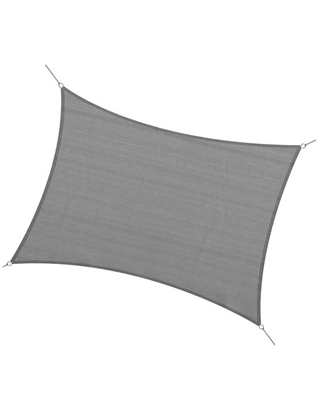 Outsunny 5 x 4m Sun Shade Sail Rectangle Canopy Awning, Charcoal Grey 840-233V01 - pic 44716 | FastDaddyshop