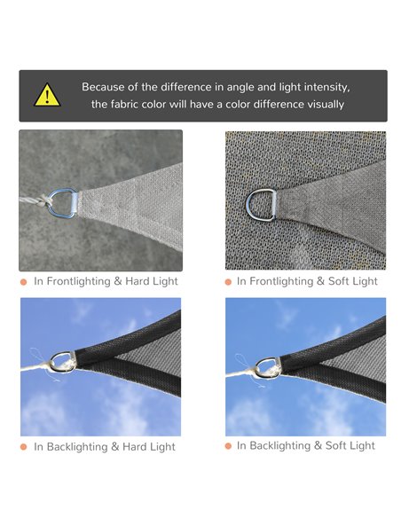 Outsunny 5 x 4m Sun Shade Sail Rectangle Canopy Outdoor Sunscreen Awning with Mounting Ropes for Garden, Patio, Party, UV Protec - pic 44721 | FastDaddyshop