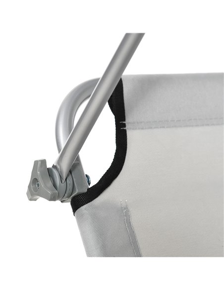 Outsunny Reclining Chair Folding Lounger Seat with Sun Shade Awning Beach Garden Outdoor Patio Recliner Adjustable, Light Grey 8 - pic 44732 | FastDaddyshop