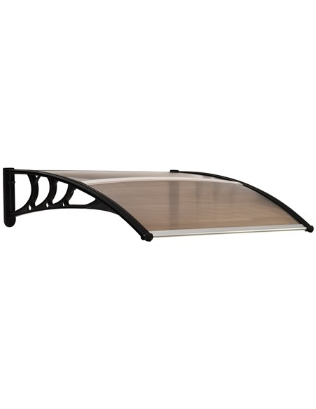Outsunny 100 x 75cm AluminiumCurved Window Door Canopy, Brown B70-011V01BN - pic 44752 | FastDaddyshop