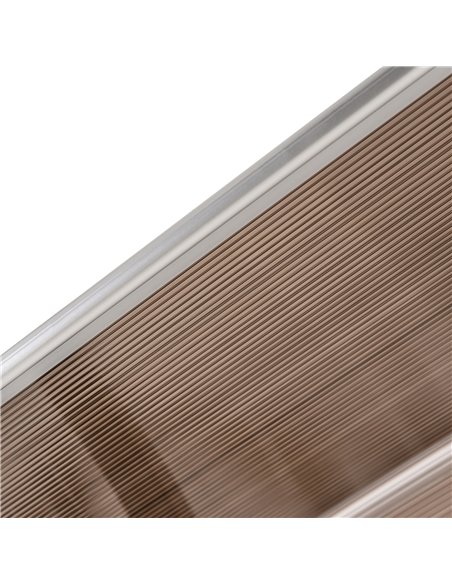 Outsunny Curved Window Door Canopy Aluminium Rigid Plastic Polycarbonate Fixed Outdoor Awning Modern Design UV Water Rain Resist - pic 44758 | FastDaddyshop