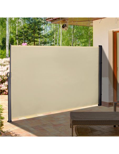 Outsunny 3x1.8M Retractable Sun Side Awning, Cream White 840-196V04CW - pic 44762 | FastDaddyshop