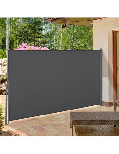 Outsunny 3x1.6M Retractable Sun Side Awning, Grey 840-196V05GY