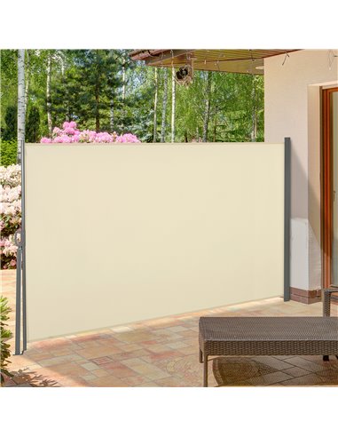 Outsunny 3x1.6M Retractable Sun Side Awning, Cream White 840-196V05CW