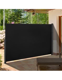 Outsunny 3x1.8M Retractable Side Awning, Black 840-196V04BK 2