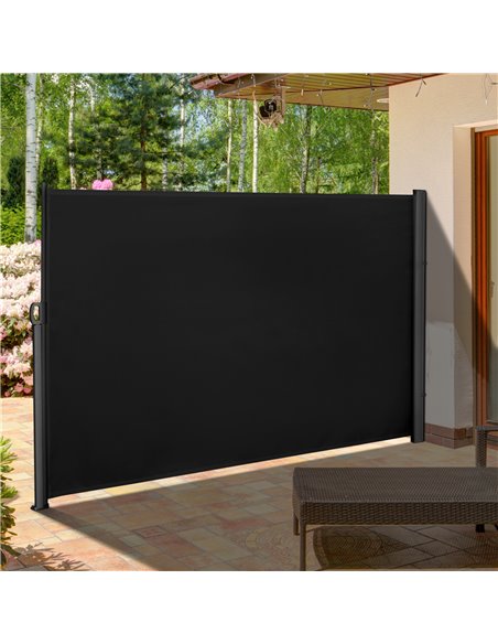 Outsunny 3x1.8M Retractable Side Awning, Black 840-196V04BK - pic 44807 | FastDaddyshop