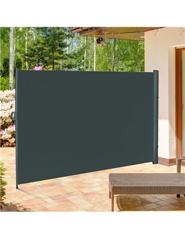 Outsunny 3 x 2m Retractable Sun Side Awning, Dark Grey 840-196V03GY