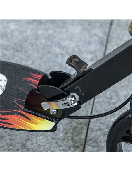 HOMCOM Kids Scooter, Toddler Foldable Kick Scooter with Adjustable Height Brake for Boys and Girls 7-14 Years, Black - pic 4484 | FastDaddyshop
