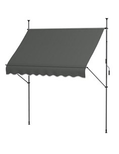 Outsunny 2.5 x 1.2m Retractable Awning, Dark Grey 840-262V02CG