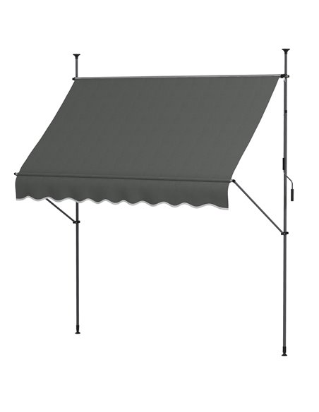 Outsunny 2.5 x 1.2m Retractable Awning, Dark Grey 840-262V02CG - pic 44842 | FastDaddyshop