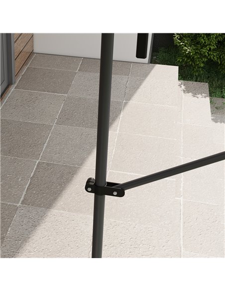 Outsunny 2.5 x 1.2m Retractable Awning, Free Standing Patio Sun Shade Shelter, UV Resistant, for Window and Door, Dark Grey 840- - pic 44849 | FastDaddyshop