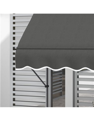 Outsunny 2.5 x 1.2m Retractable Awning, Free Standing Patio Sun Shade Shelter, UV Resistant, for Window and Door, Dark Grey 840-