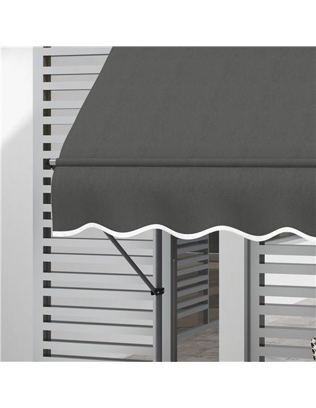Outsunny 2.5 x 1.2m Retractable Awning, Free Standing Patio Sun Shade Shelter, UV Resistant, for Window and Door, Dark Grey 840- - pic 44850 | FastDaddyshop