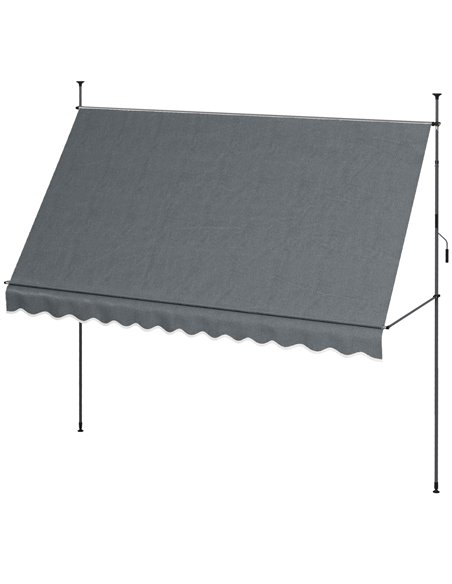 Outsunny 3.5 x 1.2m Retractable Awning, Dark Grey 840-262V04CG - pic 44851 | FastDaddyshop