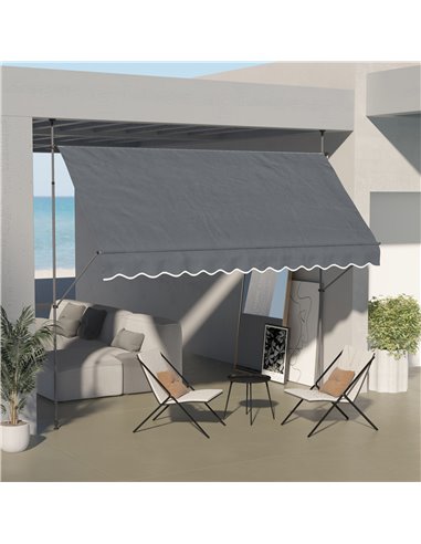 Outsunny 3.5 x 1.2m Retractable Awning, Dark Grey 840-262V04CG