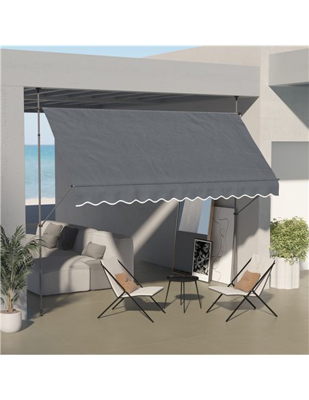 Outsunny 3.5 x 1.2m Retractable Awning, Dark Grey 840-262V04CG - pic 44852 | FastDaddyshop