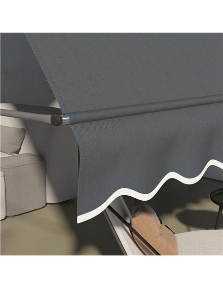 Outsunny 3.5 x 1.2m Retractable Awning, Free Standing Patio Sun Shade Shelter, UV Resistant, for Window and Door, Dark Grey 840- - pic 44858 | FastDaddyshop