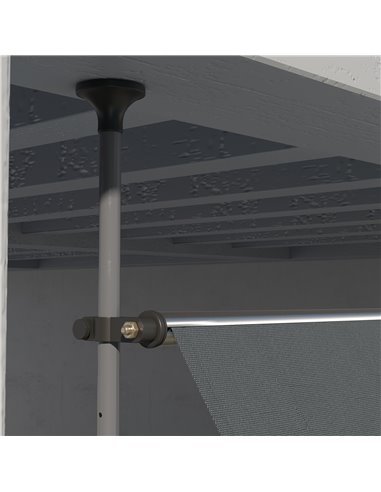 Outsunny 3.5 x 1.2m Retractable Awning, Free Standing Patio Sun Shade Shelter, UV Resistant, for Window and Door, Dark Grey 840-